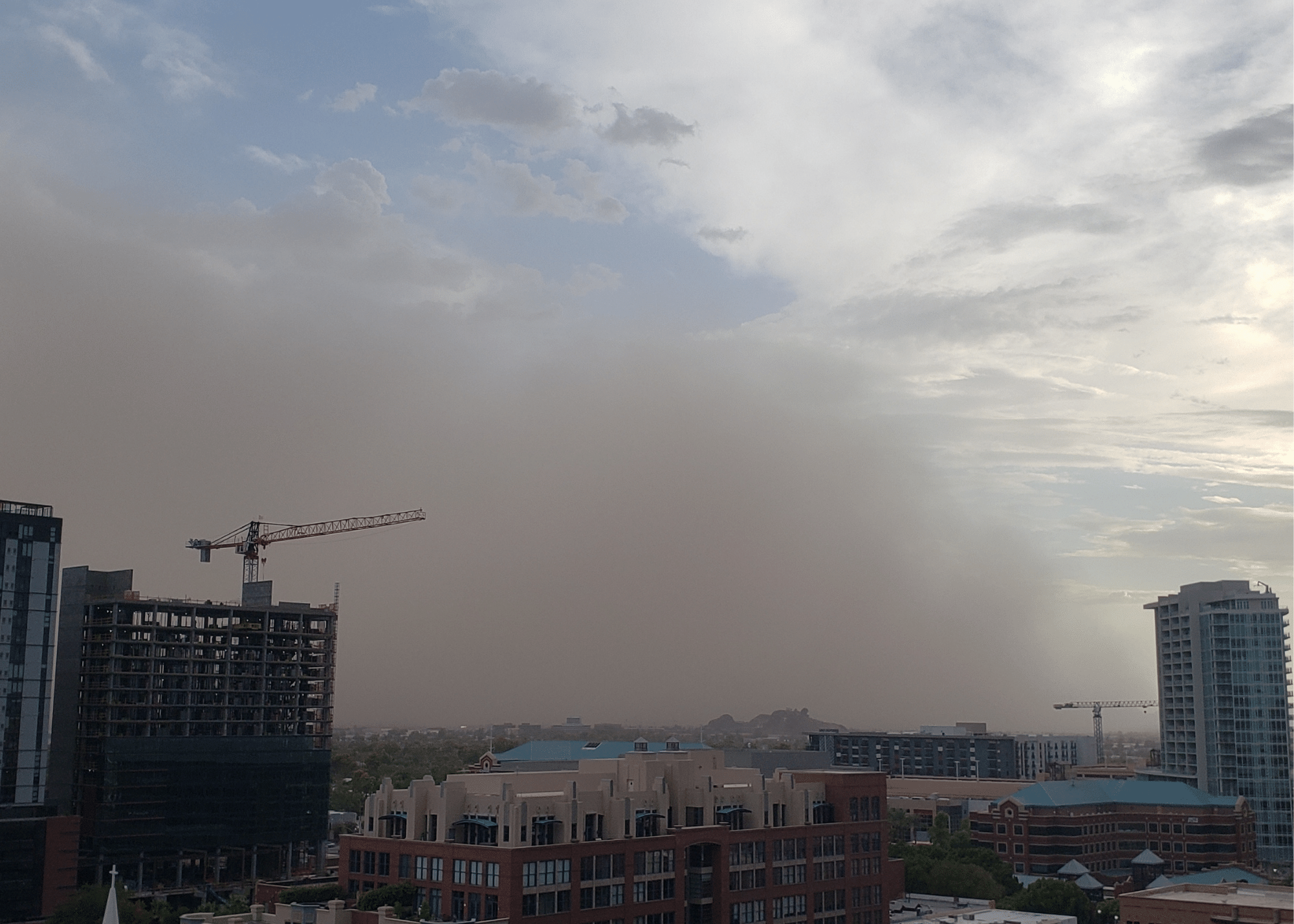 A dust storm approaching Phoenix