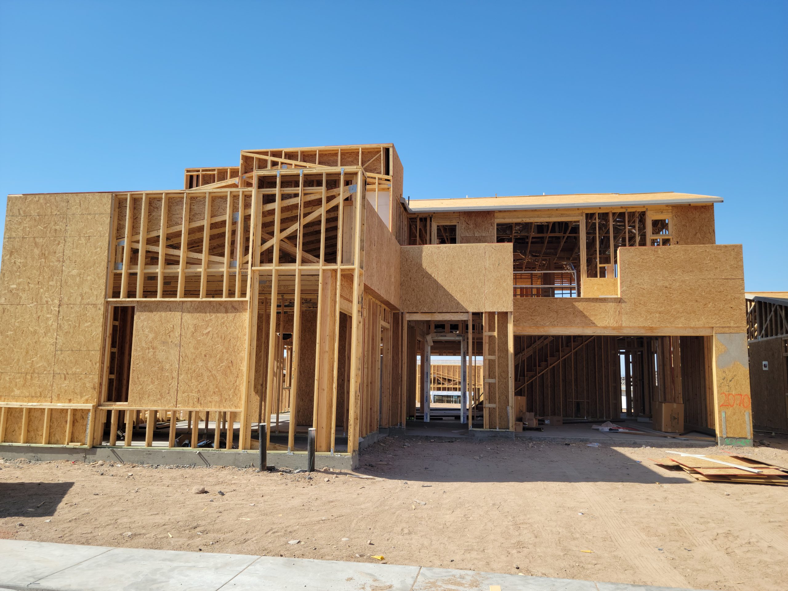 2 story house being built in Phoenix 