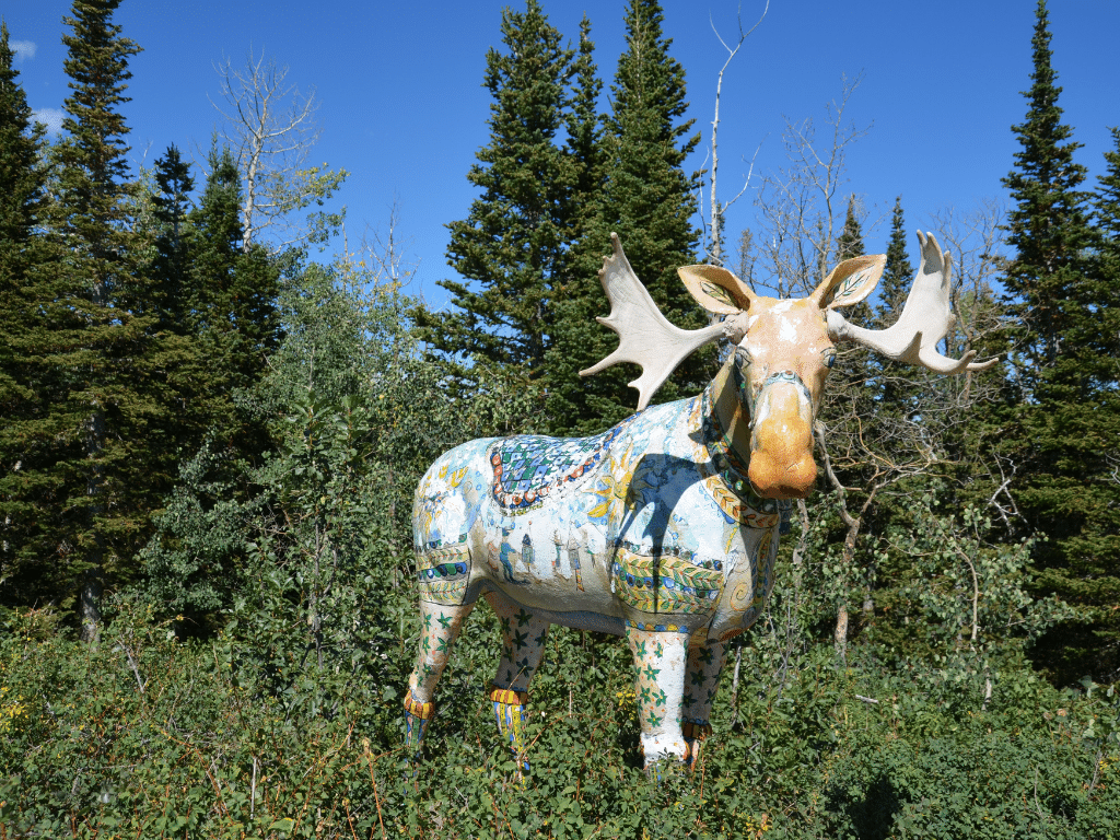 Park City moose at the top of the mountain