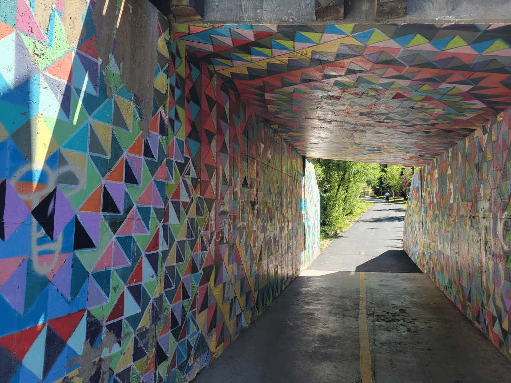 Underpass art on the Poison Creek trail in Park City, Utah